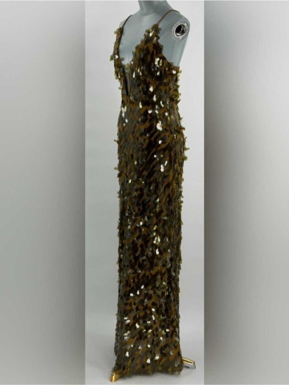🆕 MISHA COLLECTION 🧿 NWOT Sapphire Sequins Maxi Dress, Olive - Sz M US 6 - Picture 10 of 15